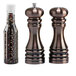 A Chef Specialties burnished copper pepper mill and salt shaker set.