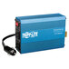 A blue Tripp Lite PowerVerter inverter box with black power cord.