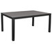 A black BFM Seating bolt-down table with a gray synthetic teak top.