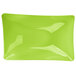 A white background with a green and black curved rectangular bowl.