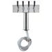 A stainless steel Avantco beer tap tower with four black faucet handles and hoses.