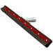 A Carlisle heavy-duty floor squeegee with a red neoprene blade and black metal frame.