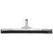 A Carlisle black rubber floor squeegee with a metal frame and black and silver metal handle.
