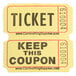 A roll of yellow and white Carnival King raffle tickets with black text.