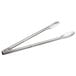 Two Vollrath stainless steel utility tongs with handles.