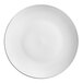 An Acopa matte white stoneware coupe plate with a white border.