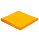 A yellow folded Intedge rectangular cloth table cover.