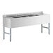 A stainless steel Regency underbar sink with four compartments.