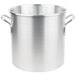 A large silver Vollrath Wear-Ever aluminum stock pot with rolled edges and two handles.