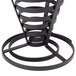 An American Metalcraft wrought iron cone basket with a flat coil design.
