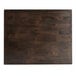 A rectangular wood butcher block table top in dark brown.
