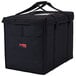A black Cambro GoBag with straps and a handle.