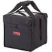 A black Cambro Insulated GoBag with a clear lid.