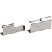 A pair of Cambro stainless steel hinges.