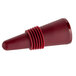 A Franmara Flex Seal red plastic wine stopper with a red plastic tip.