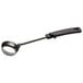 A black and silver Vollrath stainless steel Spoodle with a Grip 'N Serve handle.