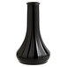 A black Cambro Bud Vase with a curved neck.