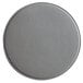 A customizable round silver vinyl coaster with a gray surface.