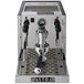 A silver Astra Gourmet Automatic Pourover Espresso Machine with a stainless steel body.