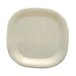 A white square Thunder Group melamine plate with a white circle on it.