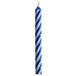 A blue and white striped Creative Converting spiral birthday candle.