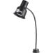 An Avantco black countertop bulb warmer heat lamp with a flexible arm.