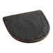 A dark brown vinyl padded seat on a white background.