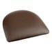 A dark brown vinyl chair cushion.