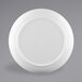 A white Elite Global Solutions melamine coupe plate with a small rim.