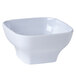 A white square Thunder Group melamine bowl with round edges on a white background.