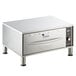 A ServIt stainless steel freestanding drawer warmer on a counter.