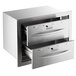A stainless steel ServIt double drawer warmer.