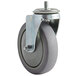 A ServIt swivel plate caster with a metal wheel and a metal frame.
