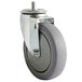 A ServIt swivel plate caster with a metal wheel and plate.