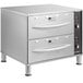 A stainless steel ServIt double freestanding drawer warmer.