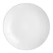 An Acopa bright white stoneware plate with a white border.