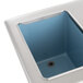 A stainless steel Delfield drop-in water station with ice storage and a blue sink.