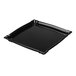 A black square Delfin melamine tray with a curved edge.