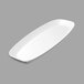 A white oval shaped Delfin melamine platter.
