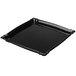 A Delfin Cafe Black square melamine tray with a handle.