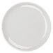 A Tuxton Healthcare Eggshell China plate with a white rim.