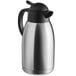 A silver stainless steel Choice thermal coffee carafe with a black lid.