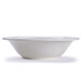 A close up of a Super Bright White Porcelain serving bowl.