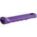 A purple rectangular silicone handle sleeve with a hole for a long handle.