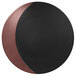 A black and bronze RAK Porcelain flat plate with a circle moon shape in the center.