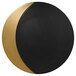 A black and gold circular RAK Porcelain Metal Fusion plate with a black circle inside.
