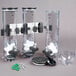 A group of Zevro SmartSpace Triple Canister dry food dispensers with metal fittings.