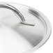 A Vollrath stainless steel domed cover with a metal handle.