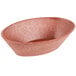 A large oval paprika polyethylene basket with a textured surface and brown rim.