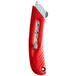 A red Pacific Handy Cutter left-hand safety knife with a blade.
